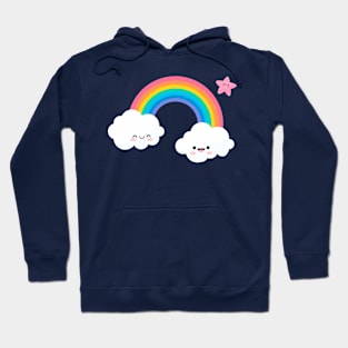 Rainbow Clouds and Star Hoodie